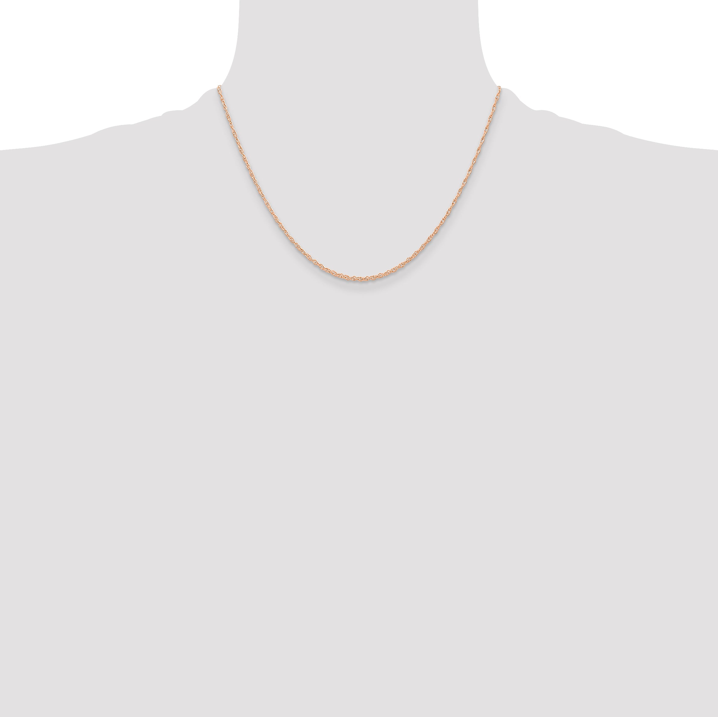 10k  Rose Gold .6 mm Carded Cable Rope Chain