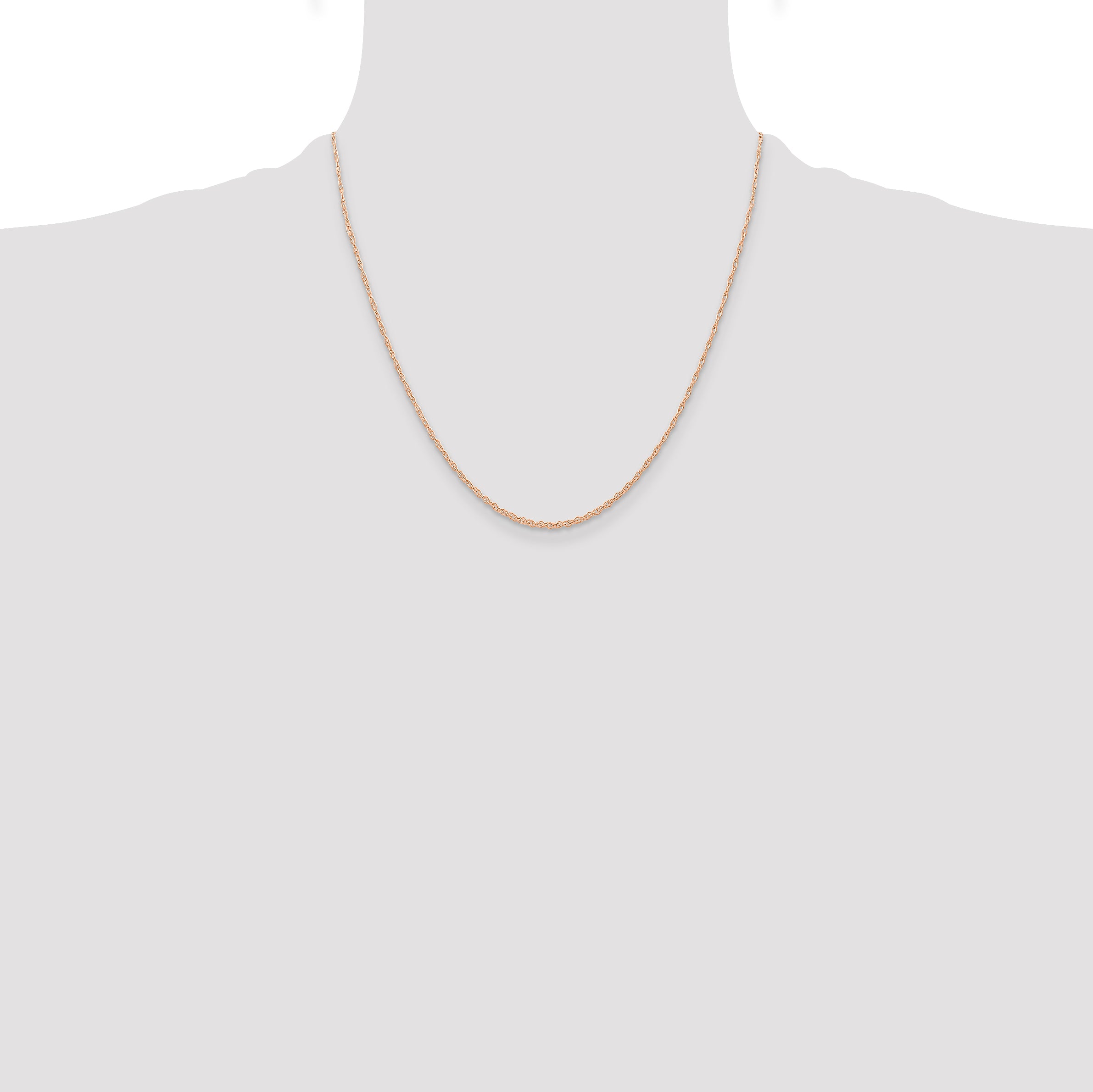 10k  Rose Gold .6 mm Carded Cable Rope Chain