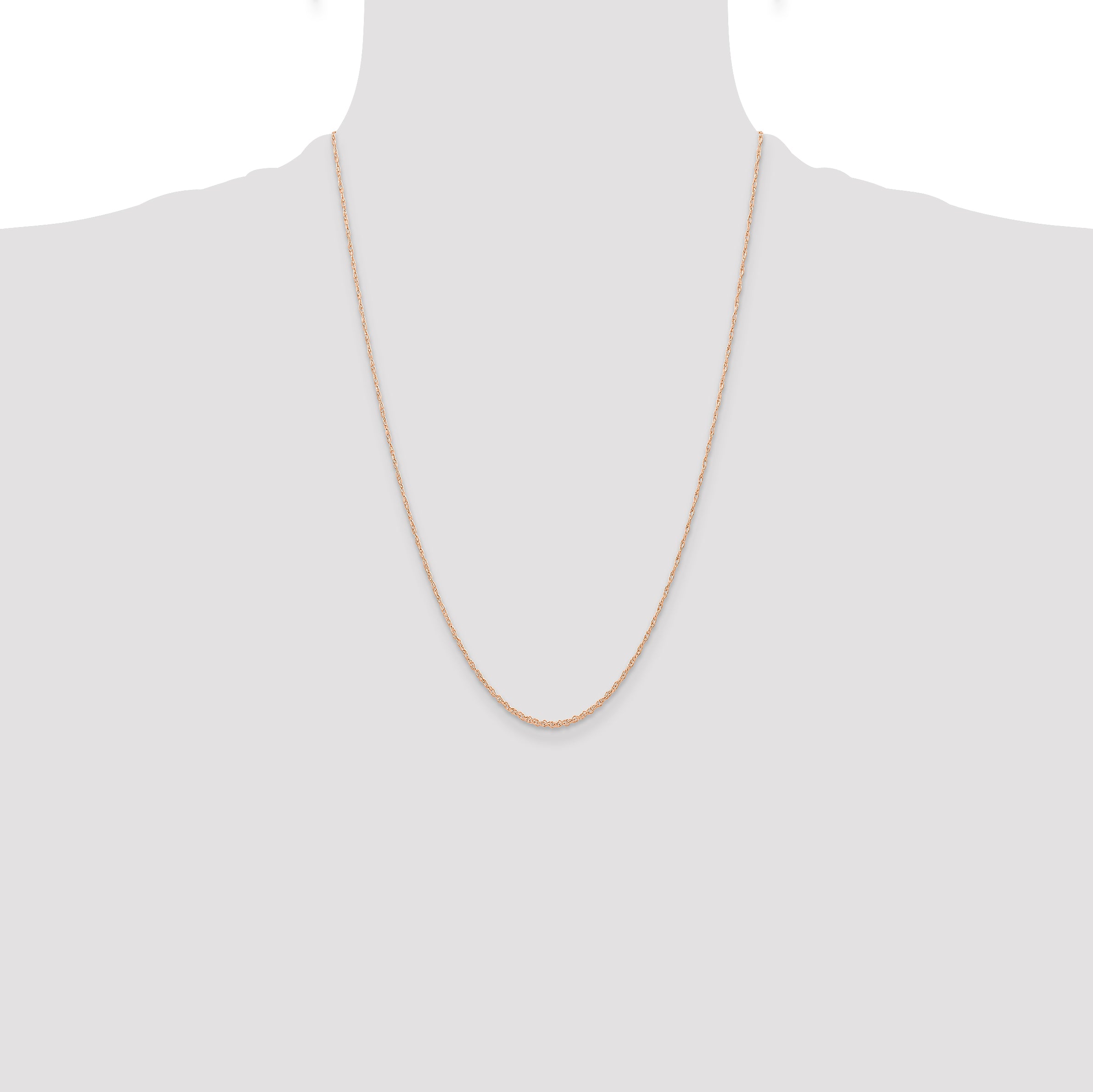 10k  Rose Gold .6 mm Carded Cable Rope Chain