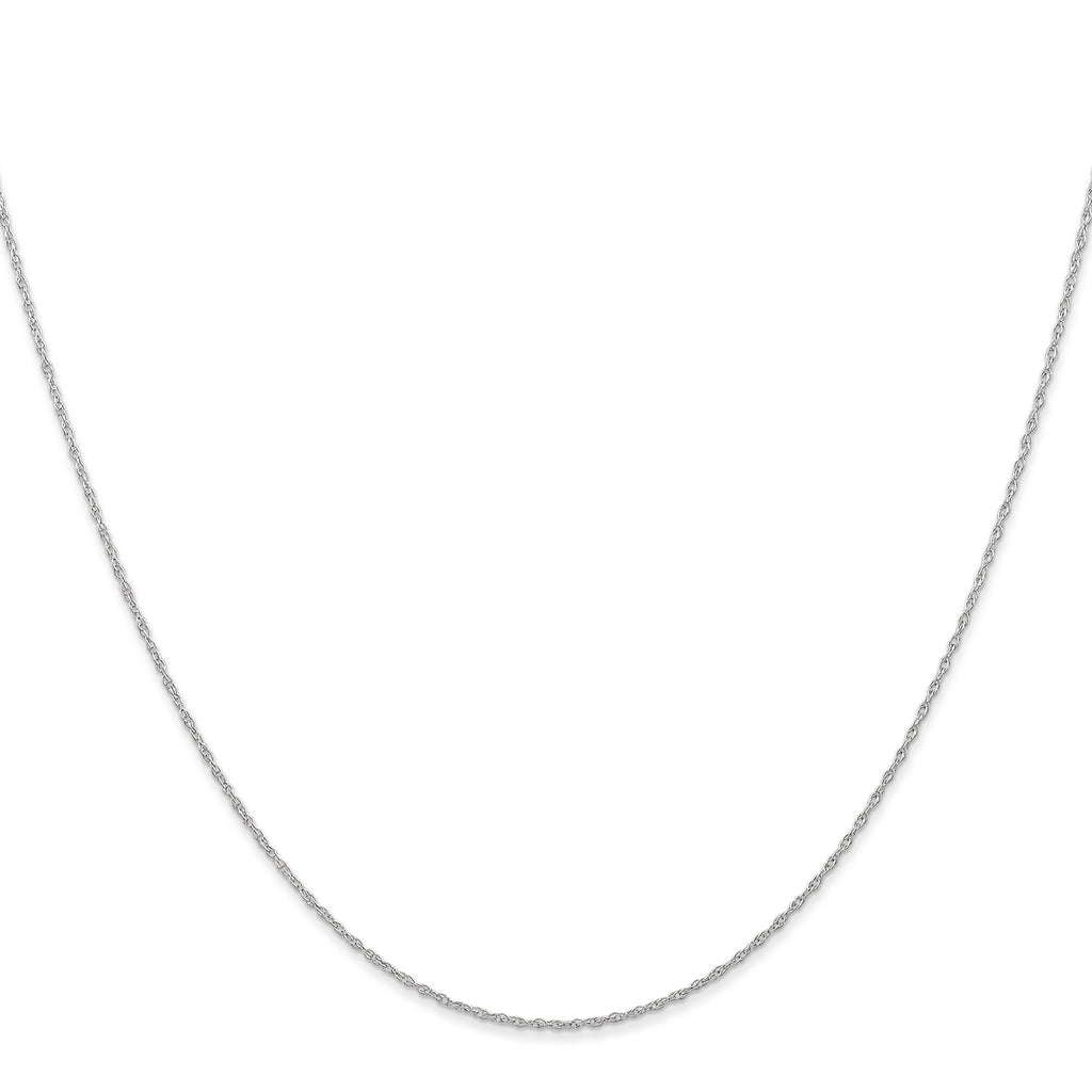 10k White Gold .6 mm Carded Cable Rope Chain