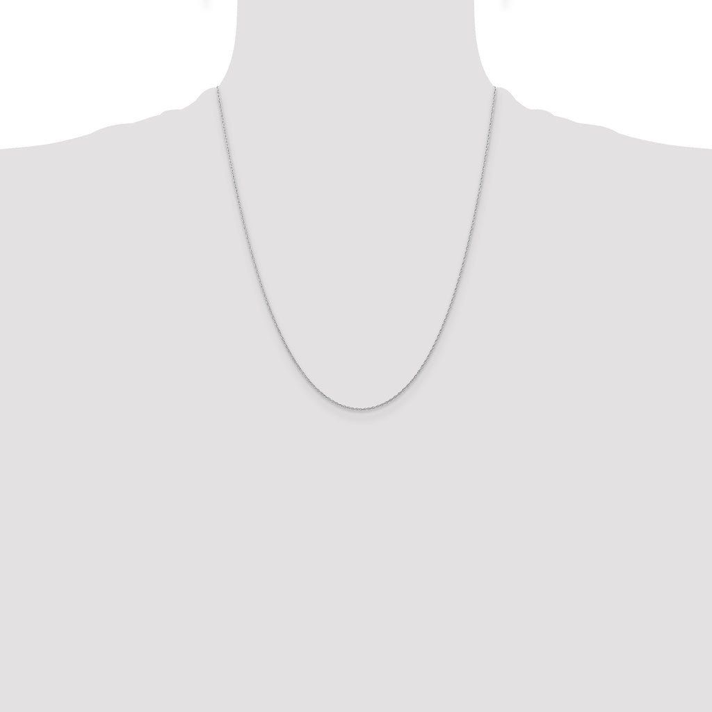 10k White Gold .6 mm Carded Cable Rope Chain