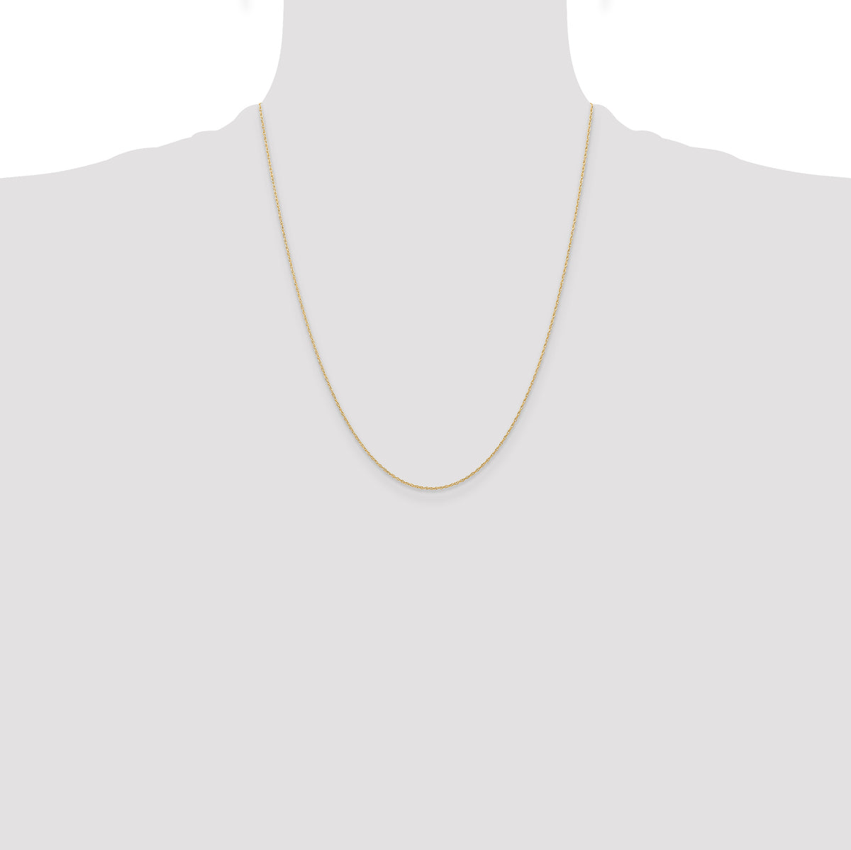10k .6 mm Carded Cable Rope Chain