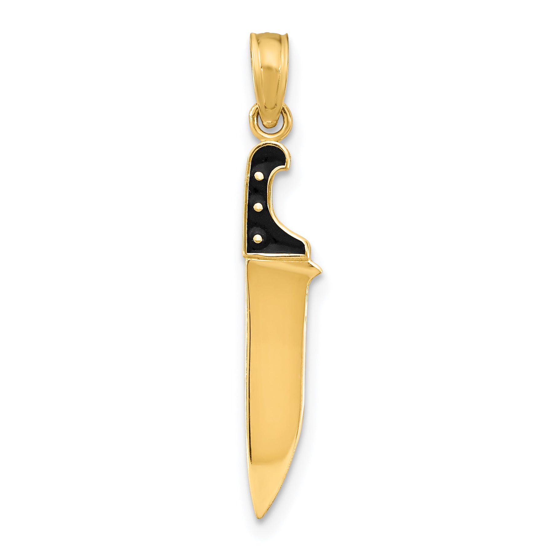 10K W/ Black Enamel 3-D Butcher Knife Charm Main image