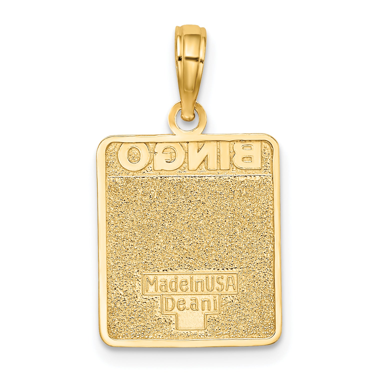 10K w/ Enamel Bingo Card Charm