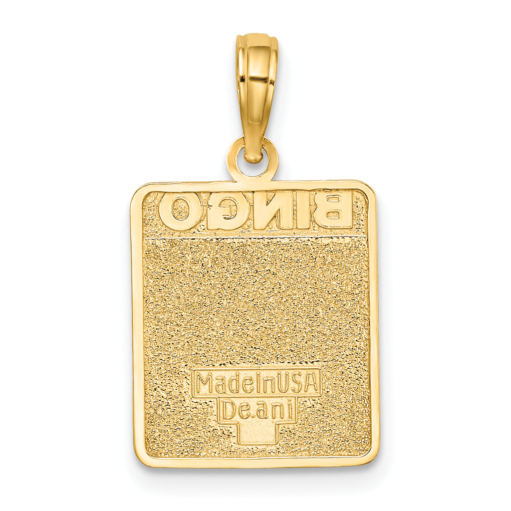 10K w/ Enamel Bingo Card Charm