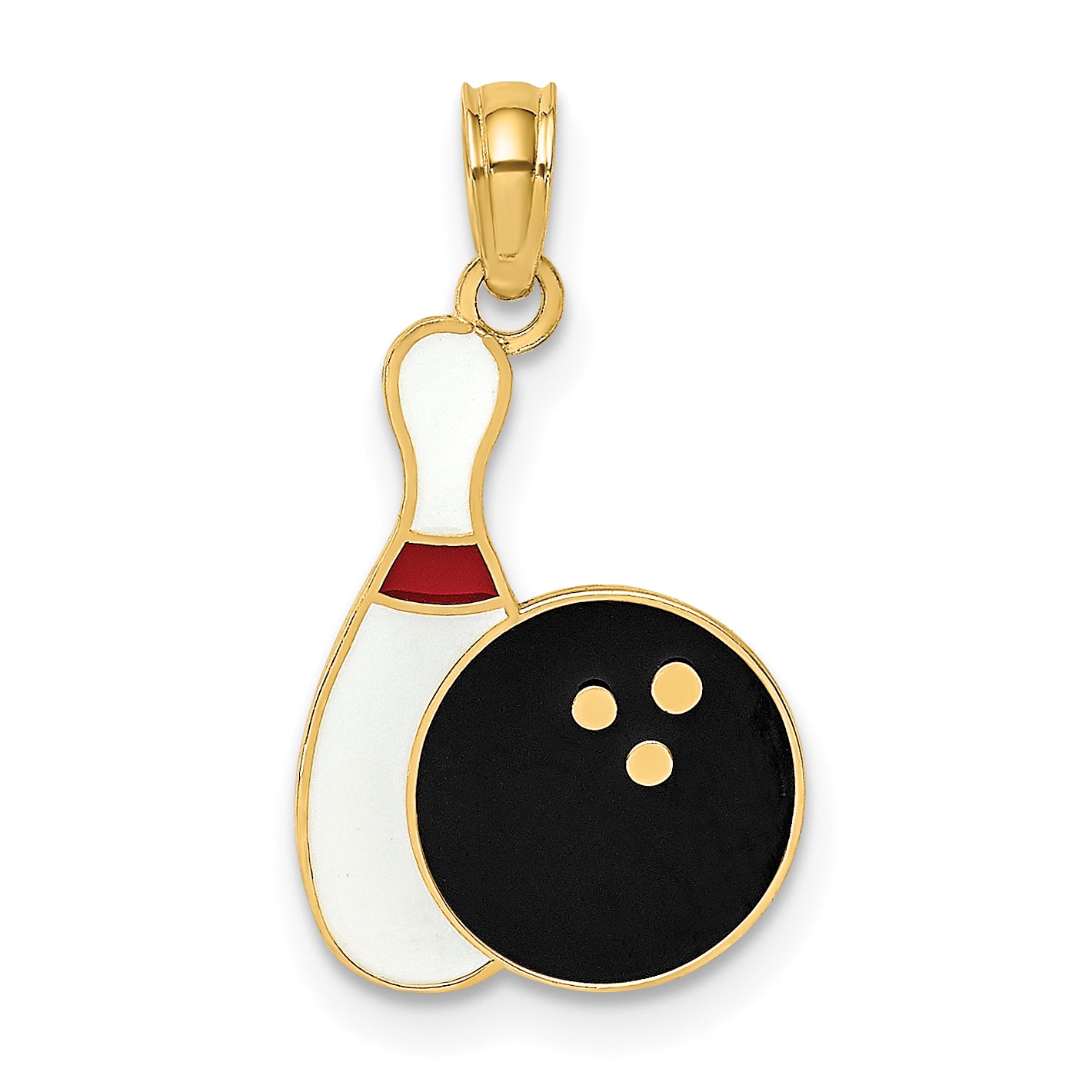 10K Enamel Bowling Ball and Pin Charm Main image