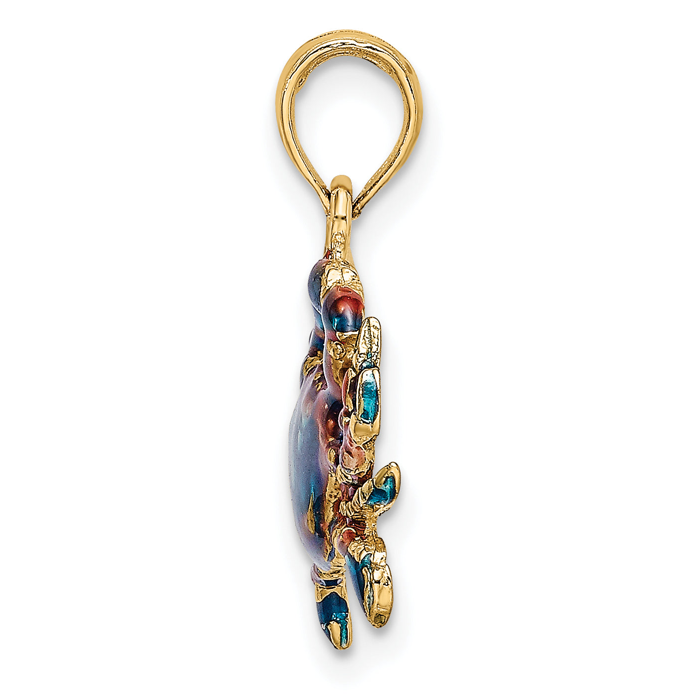 10K 2-D Blue Enamel Crab Charm Secondary image