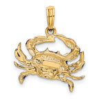 10K 2-D Blue Enamel Crab Charm