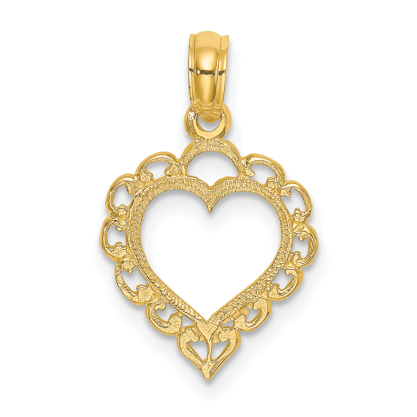 10K Heart w/ Lace Trim Charm Main image