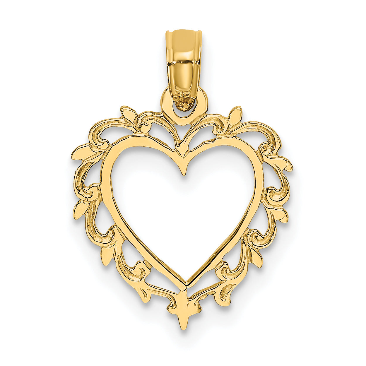 10K Heart w/ Lace Trim Charm Main image