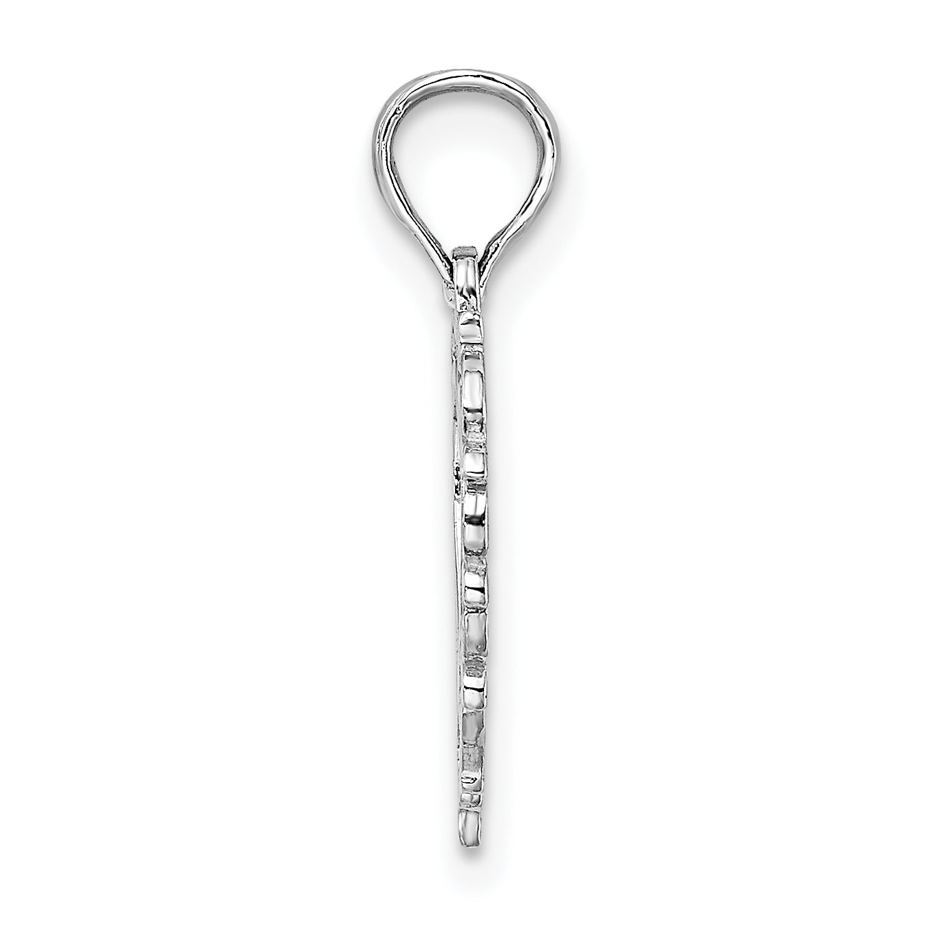 10K White Gold White Gold Heart with Lacey Trim Charm Secondary image