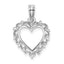 10K White Gold White Gold Heart with Lacey Trim Charm