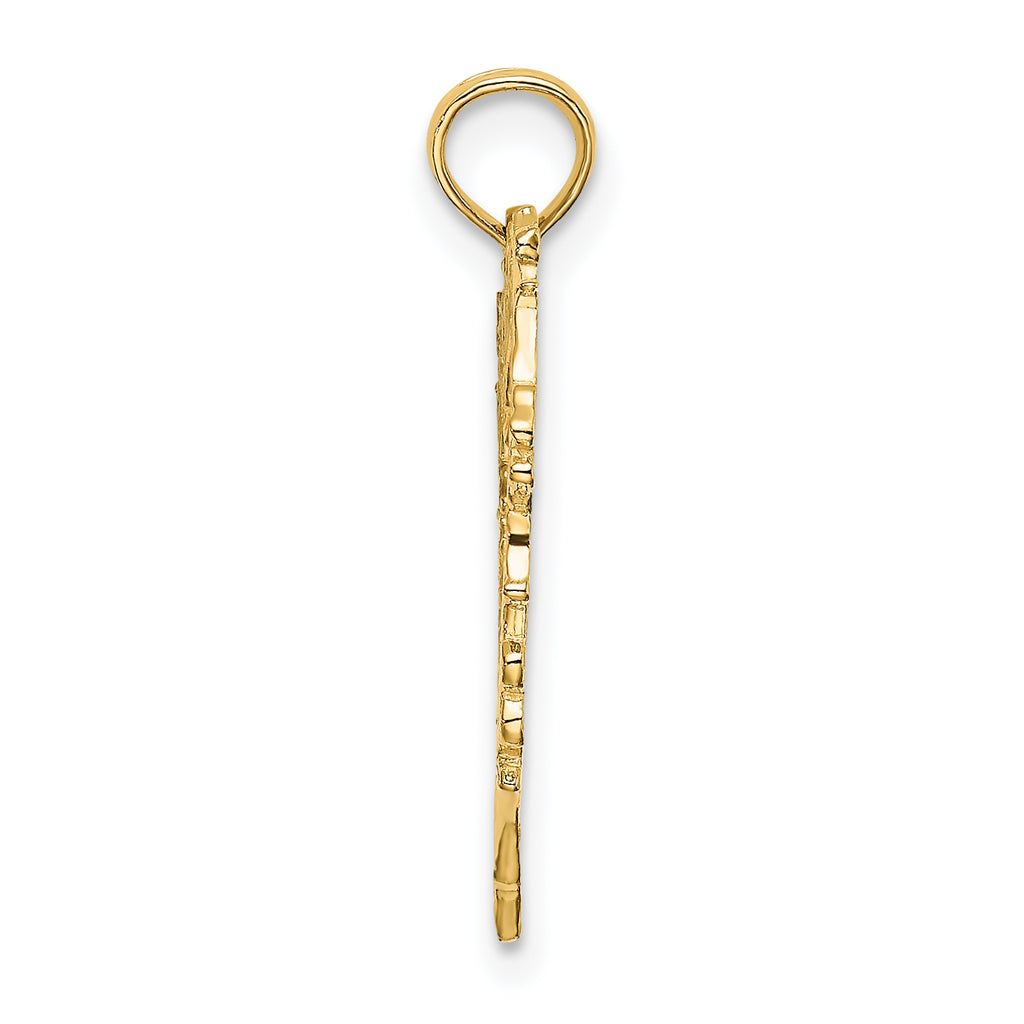 10K Cut-Out Floral Heart Charm