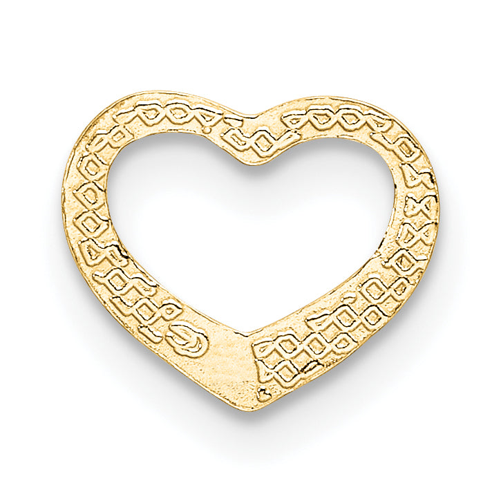 10K Polished Mini Floating Heart Slide