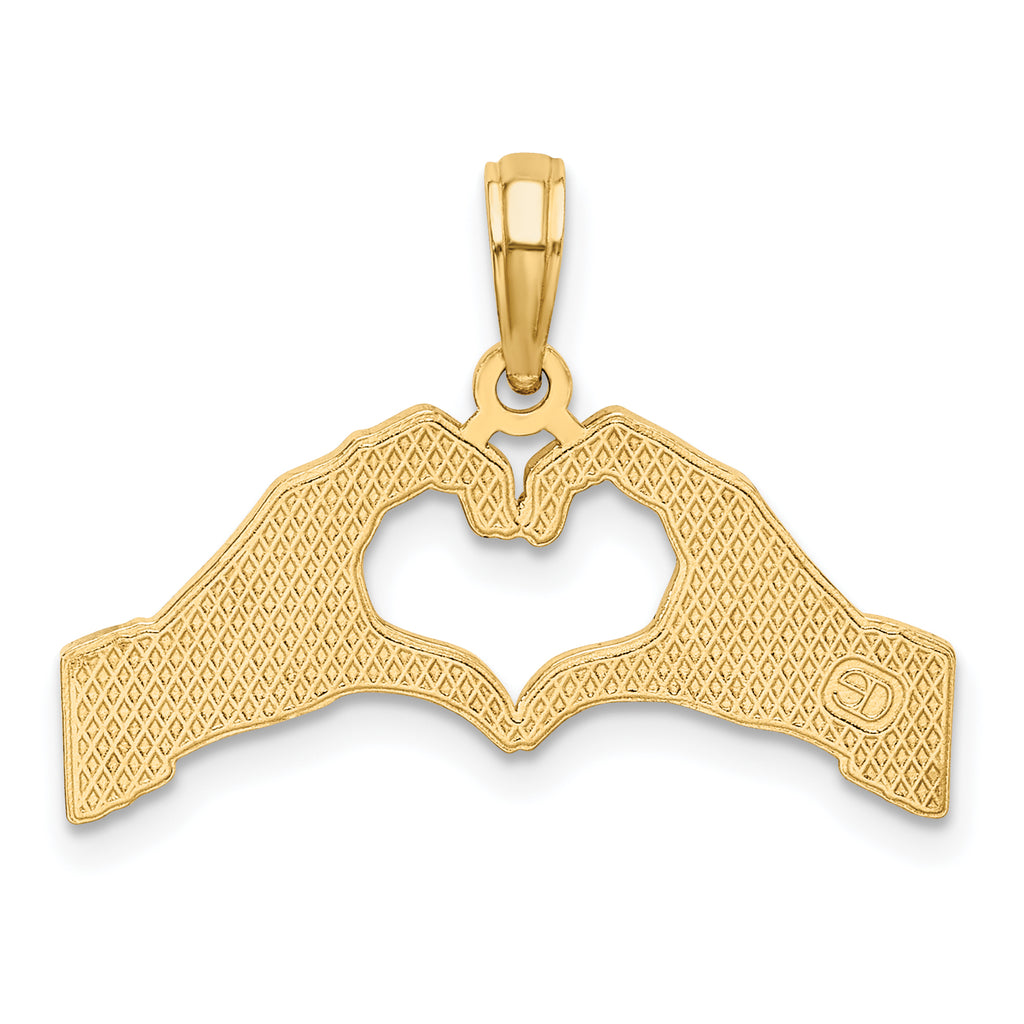 10K None Hands Forming a Heart Charm - view 4