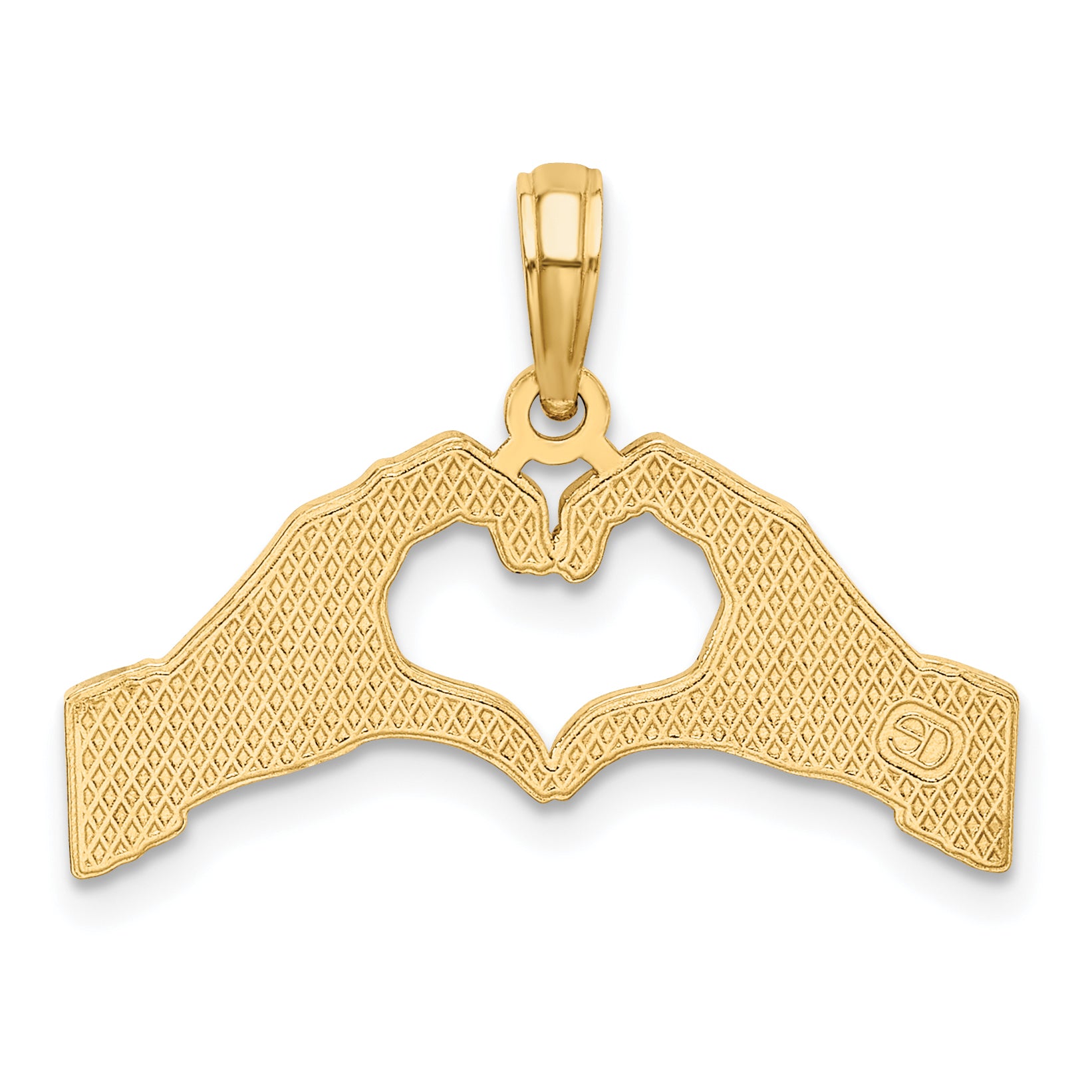 10K None Hands Forming a Heart Charm - view 4