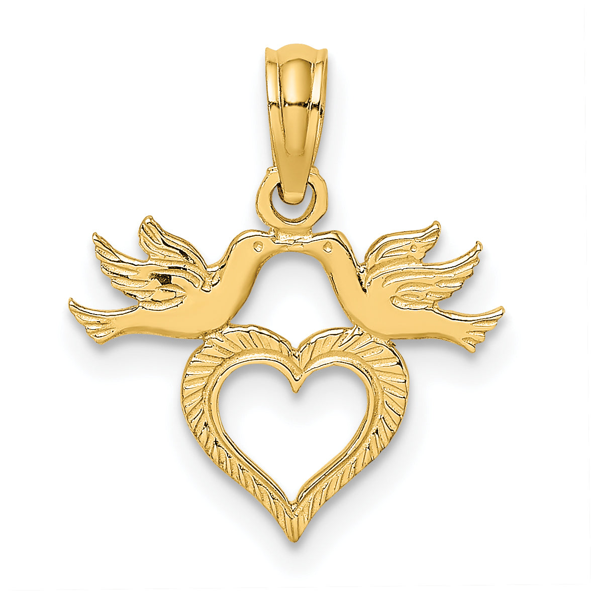 10K Heart w/ Love Birds Charm Main image