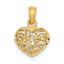 10K 3-D and D/C Mini Puffed Heart Charm