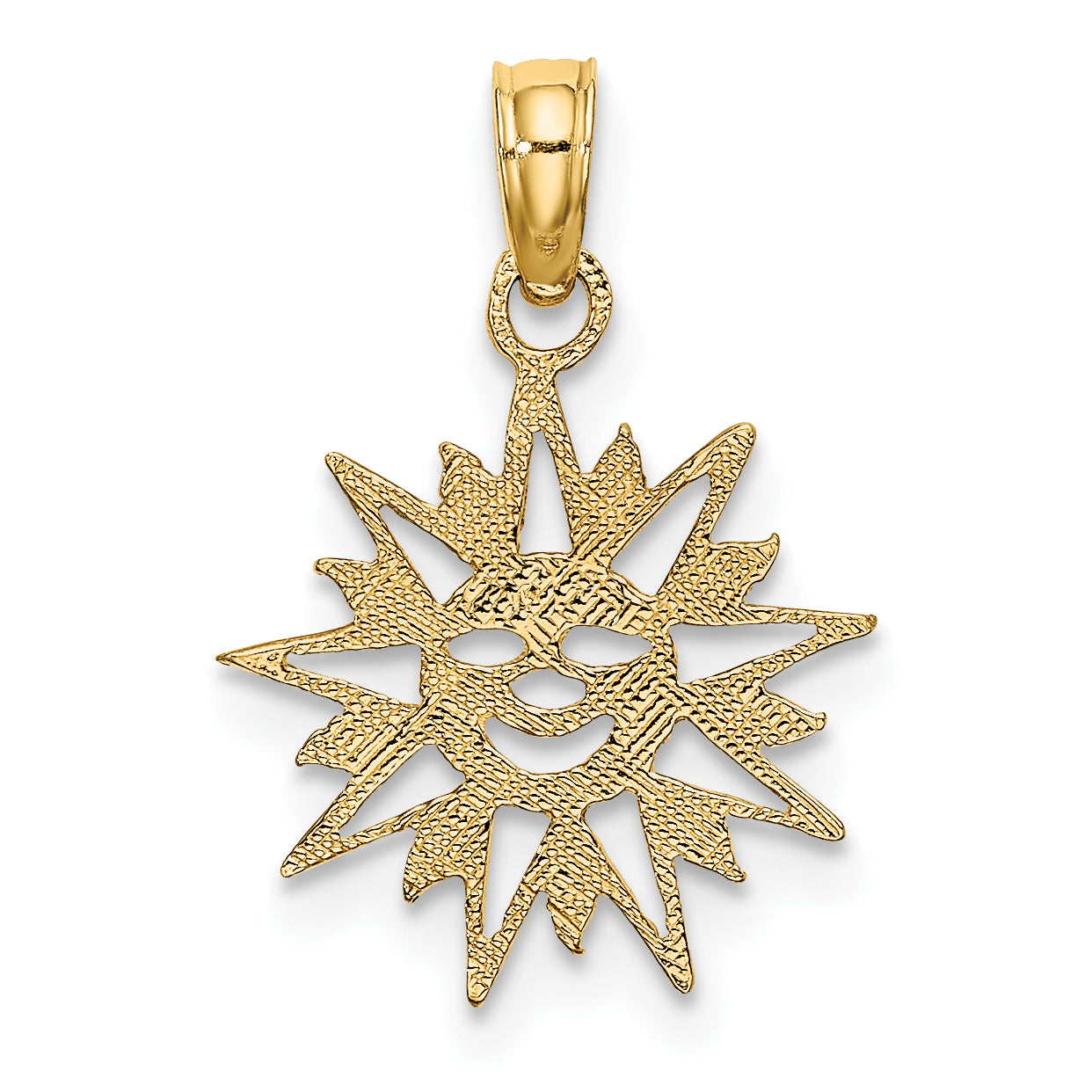 10K Smiling Sun Charm