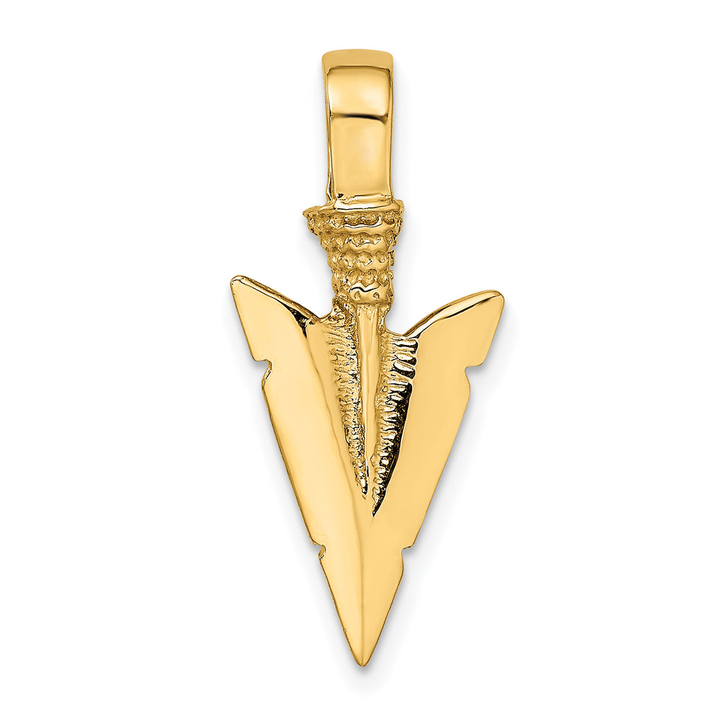 10K None 3-D Arrowhead Charm - view 4