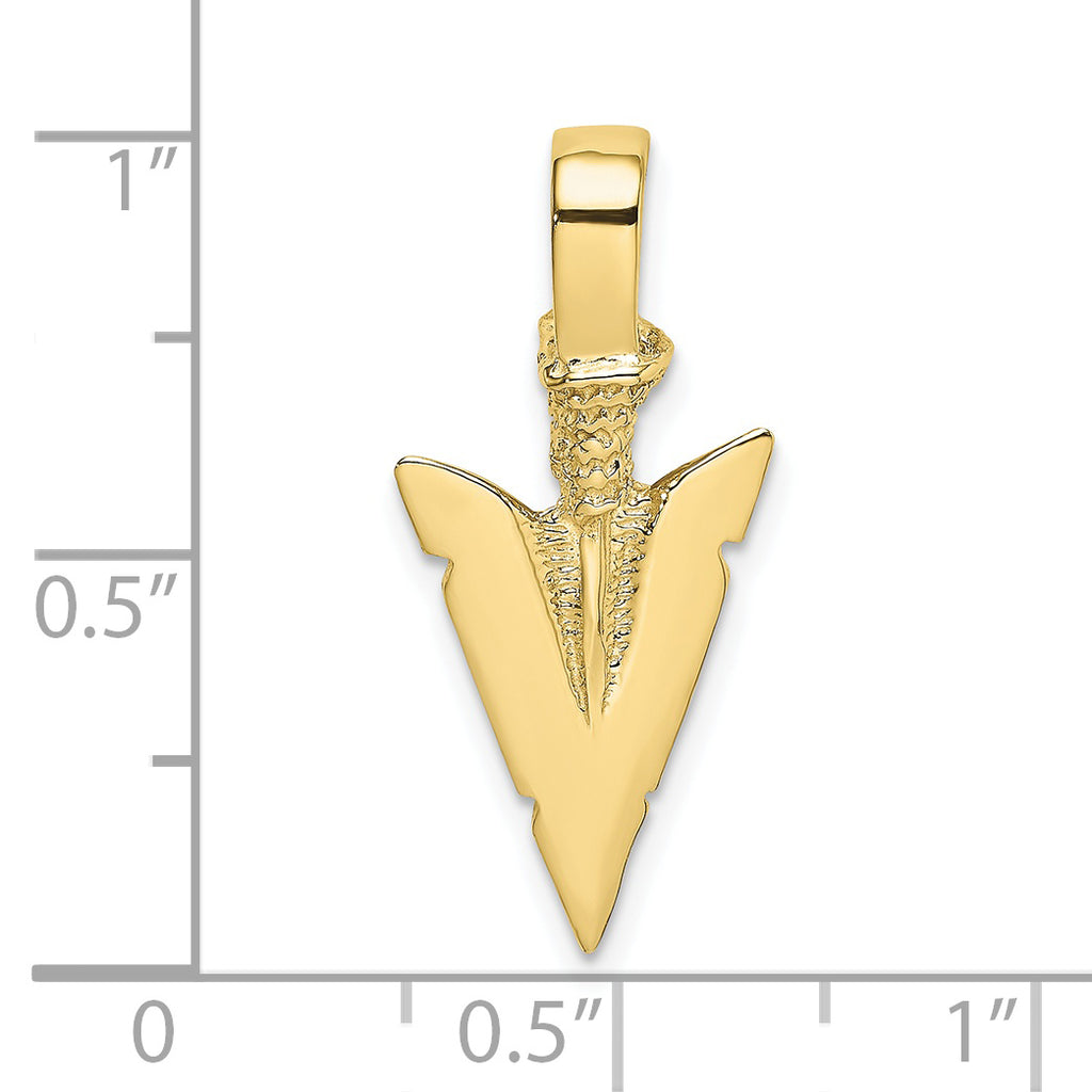 10K None 3-D Arrowhead Charm - view 3
