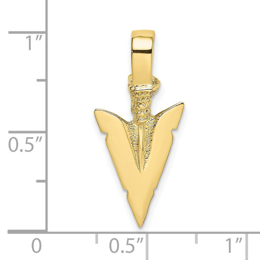10K None 3-D Arrowhead Charm - view 3
