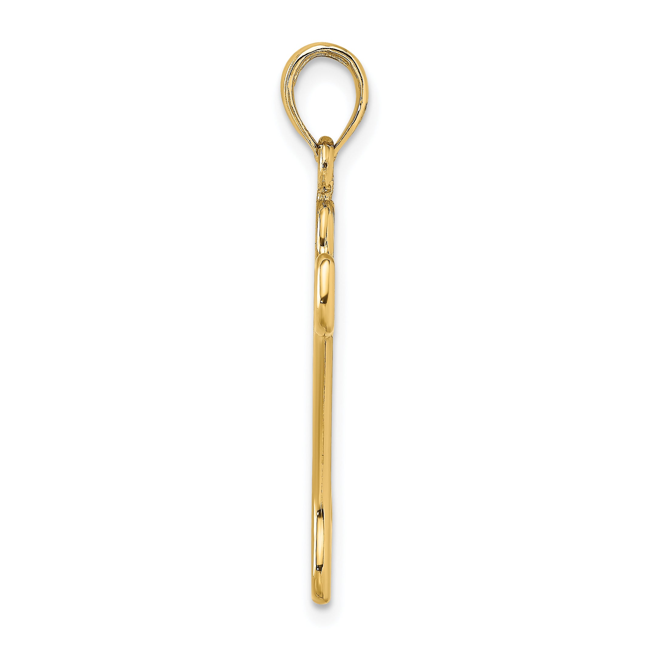 10K None Cut-Out Polished Dog Bone Charm - view 2