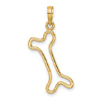 10K None Cut-Out Polished Dog Bone Charm - view 4