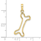 10K None Cut-Out Polished Dog Bone Charm - view 3