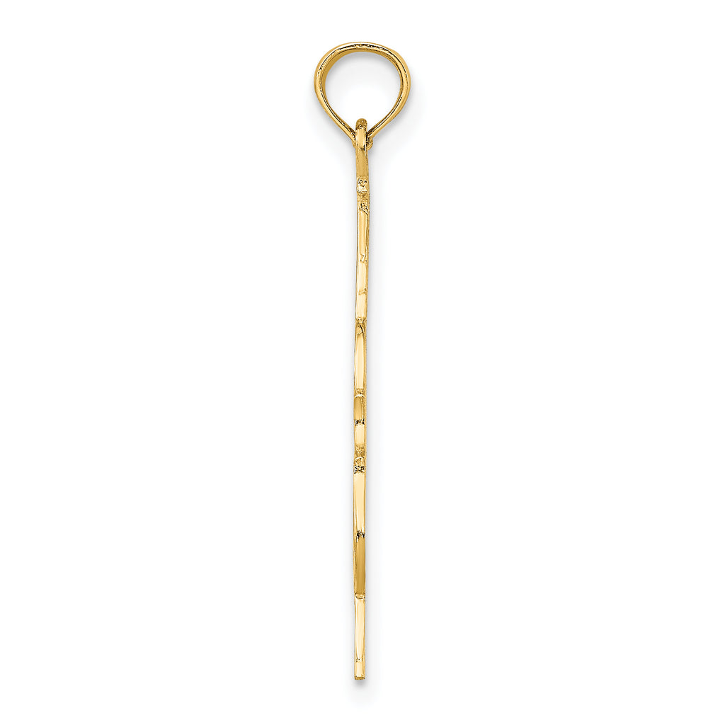 10K None Polished Textured Upright Bass Charm - view 2