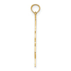10K None Polished Textured Upright Bass Charm - view 2