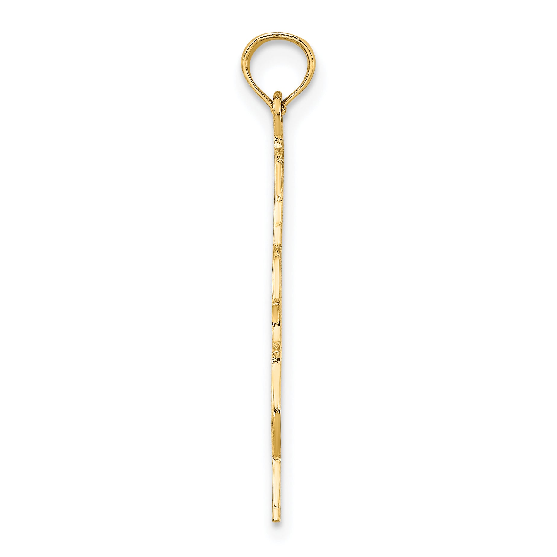 10K None Polished Textured Upright Bass Charm - view 2