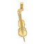 10K None Polished Textured Upright Bass Charm