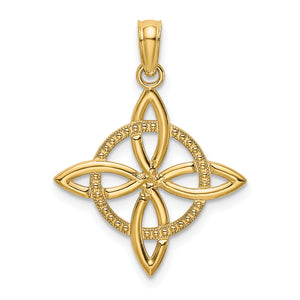 Celtic Eternity Knot Charm in 10K Yellow Gold, 22mm - Sophia Jewelers