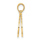 10K None 3-D Moveable Handcuffs Charm - view 2