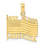 10K Polished Textured God Bless America w/ Flag Charm