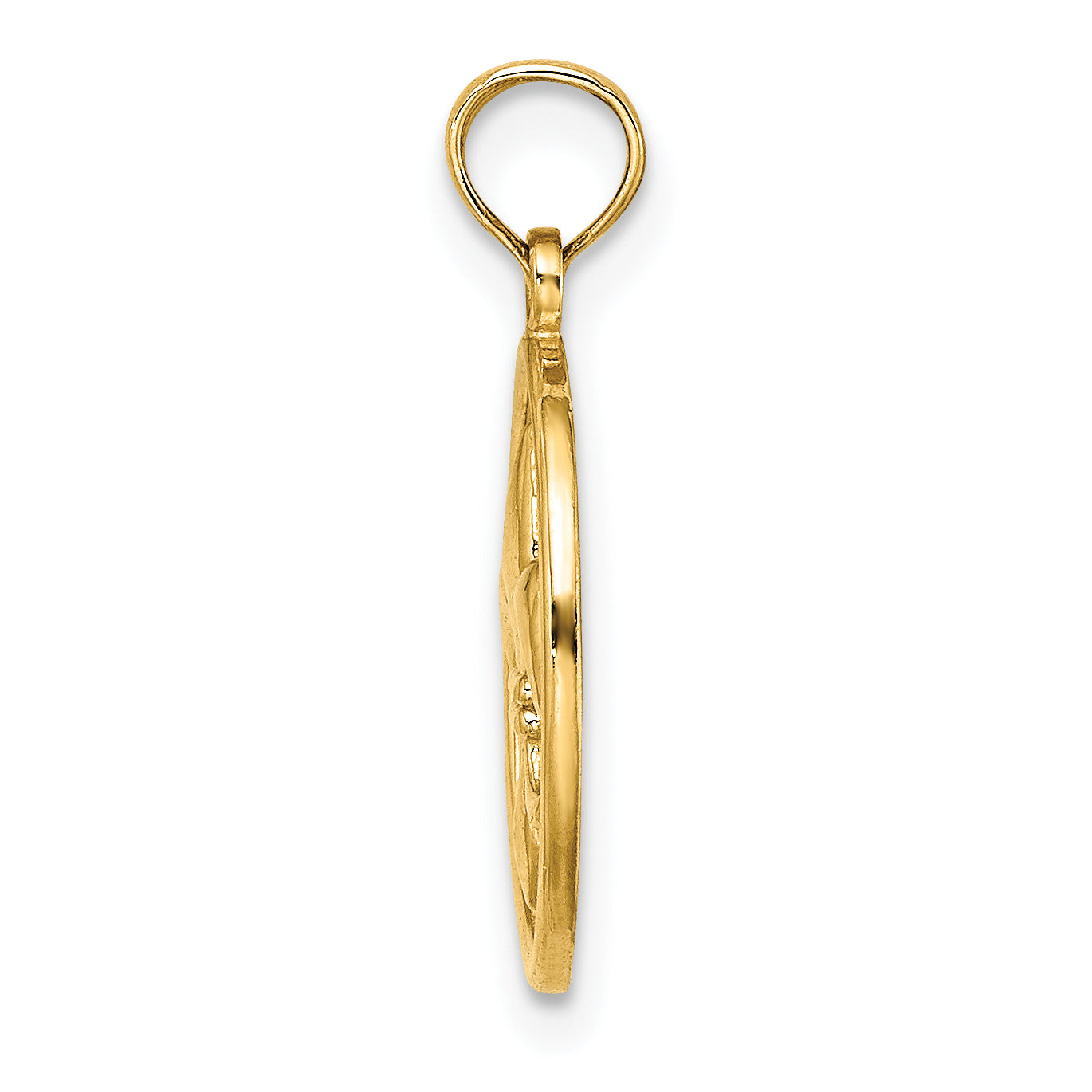 10K Fleur de Lis on Oval Disc Charm