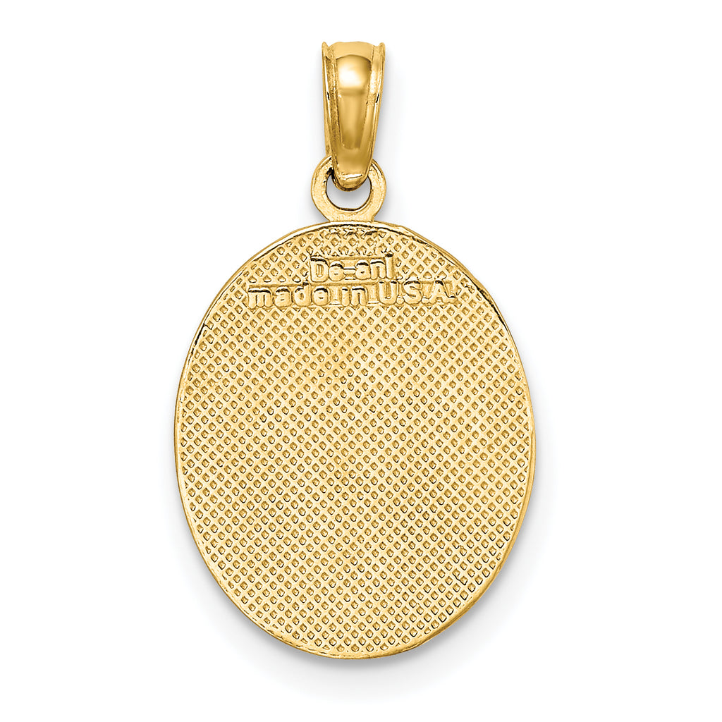 10K Fleur de Lis on Oval Disc Charm