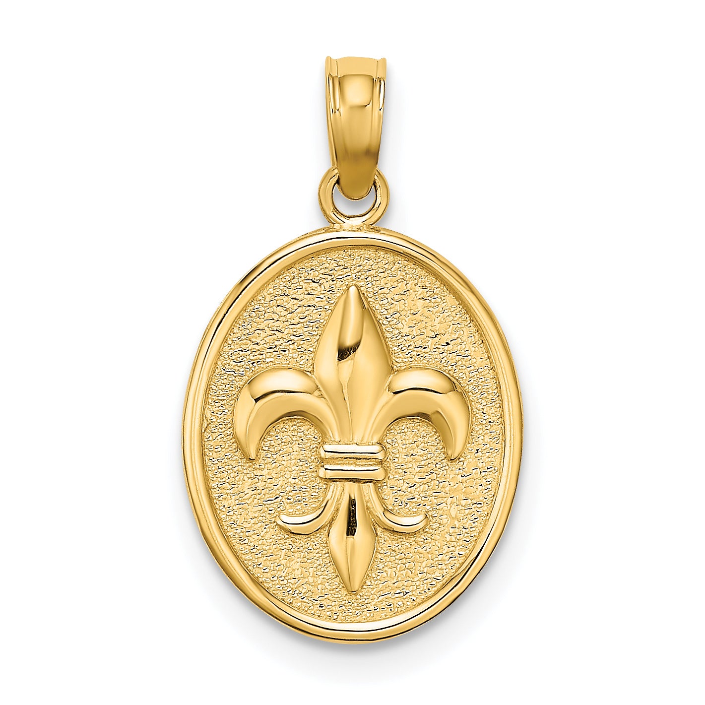 10K Fleur de Lis on Oval Disc Charm Main image