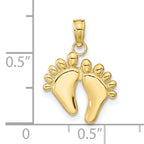 10K  Double Feet Hang Ten Style Charm