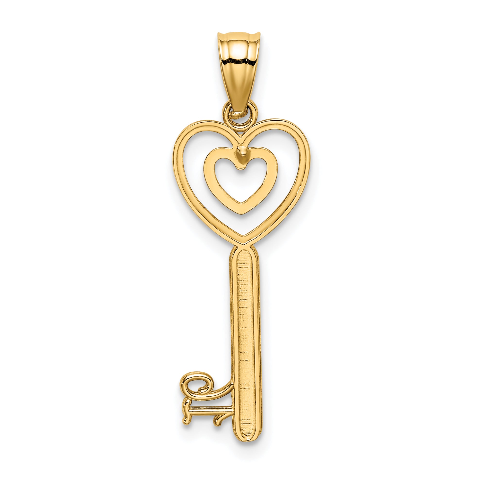 10K Key W/Heart Sweet 16 Charm