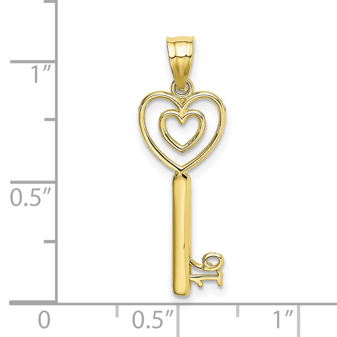 10K Key W/Heart Sweet 16 Charm