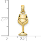 10K Wine Glass Charm