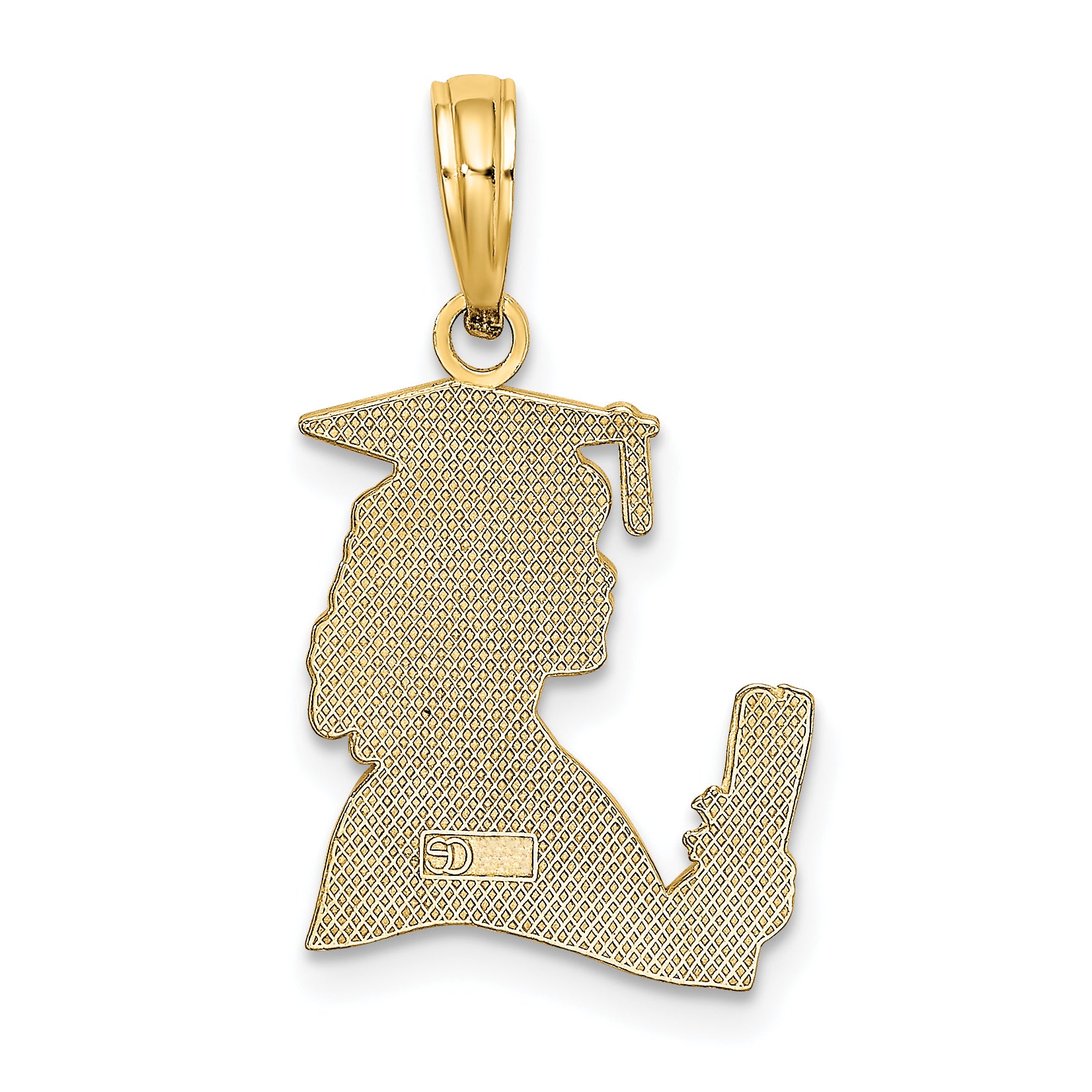 10k Polished Female Graduation Profile Charm