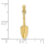 10K 3-D  Trowel Garden Tool Charm