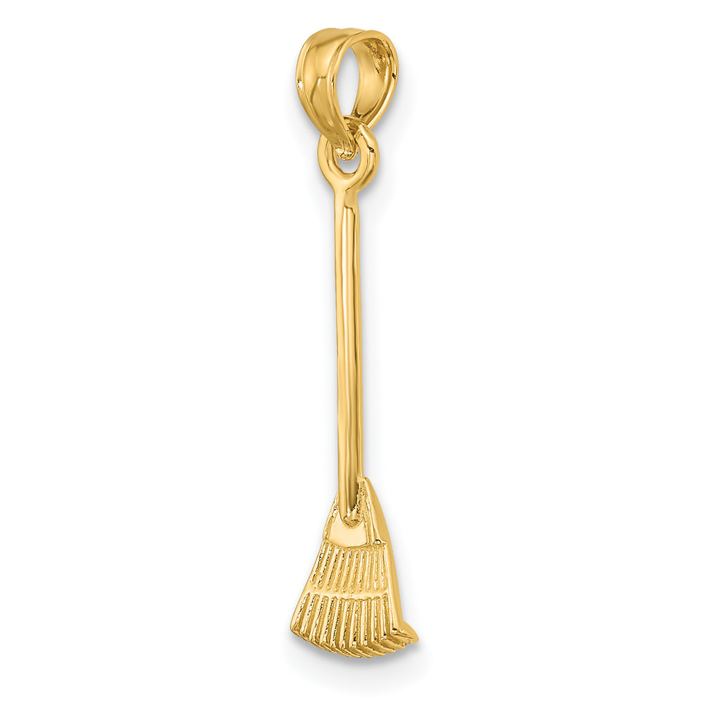 10K 3-D Leaf Rake Garden Tool Charm
