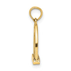 10K None 3-D Polished Small Horse Stirrup Charm - view 2