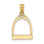 10K None 3-D Polished Small Horse Stirrup Charm - view 4