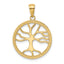 10K Large Tree Of Life In Round Frame Charm