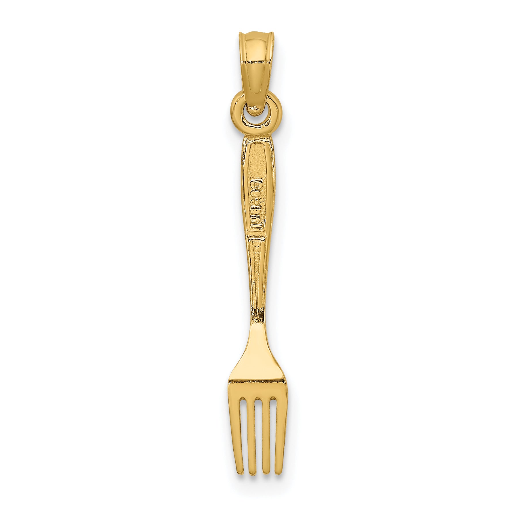 10K 3-D and Polished Table Fork Charm